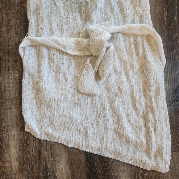 Retrofete Ella Sequin Dress in White Size XS One Shoulder NWT Belt - Picture 5 of 11